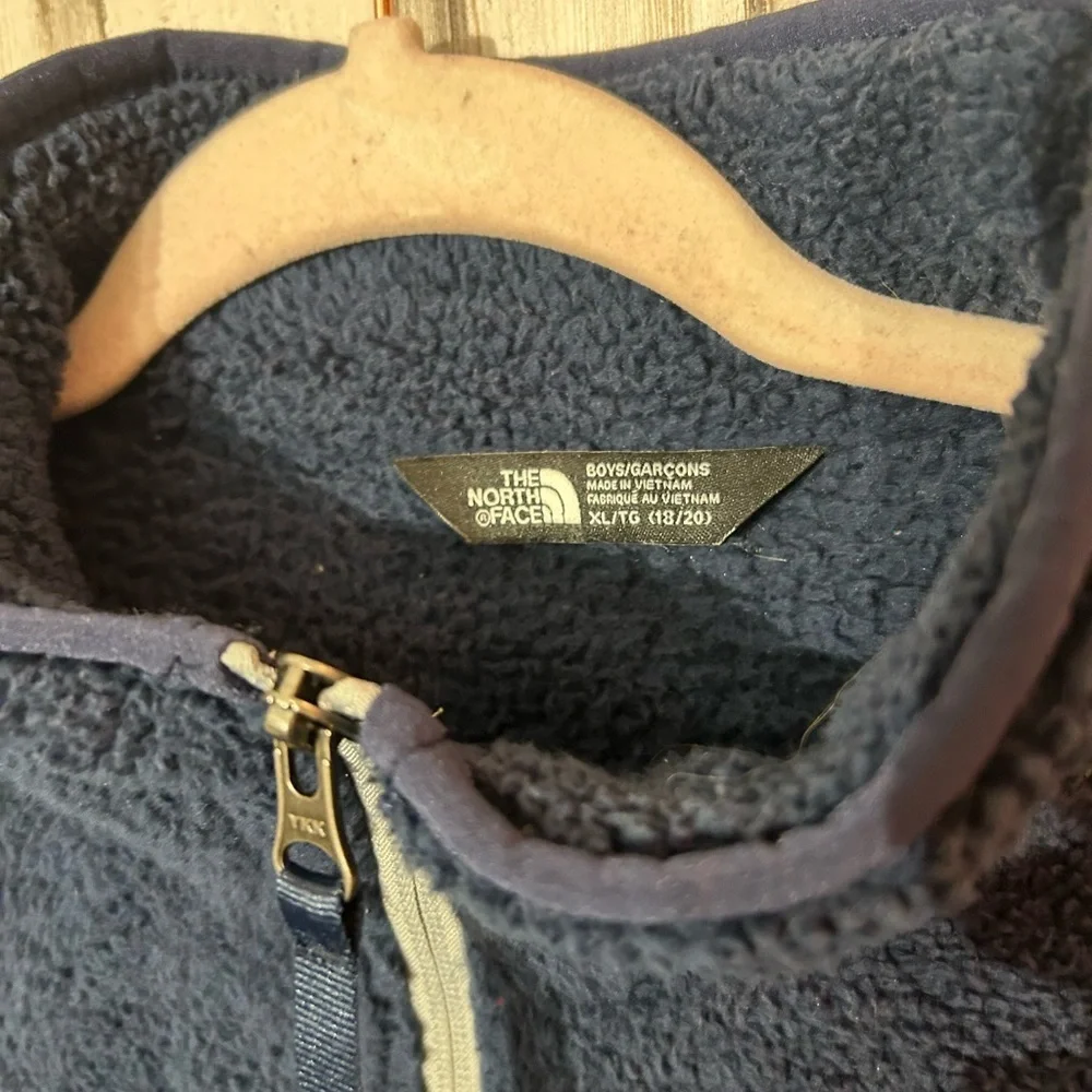 The North Face Boys Fleece Jacket Navy Blue Size XL